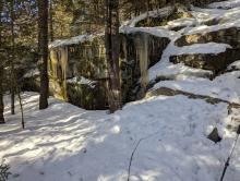 Ice along the trail